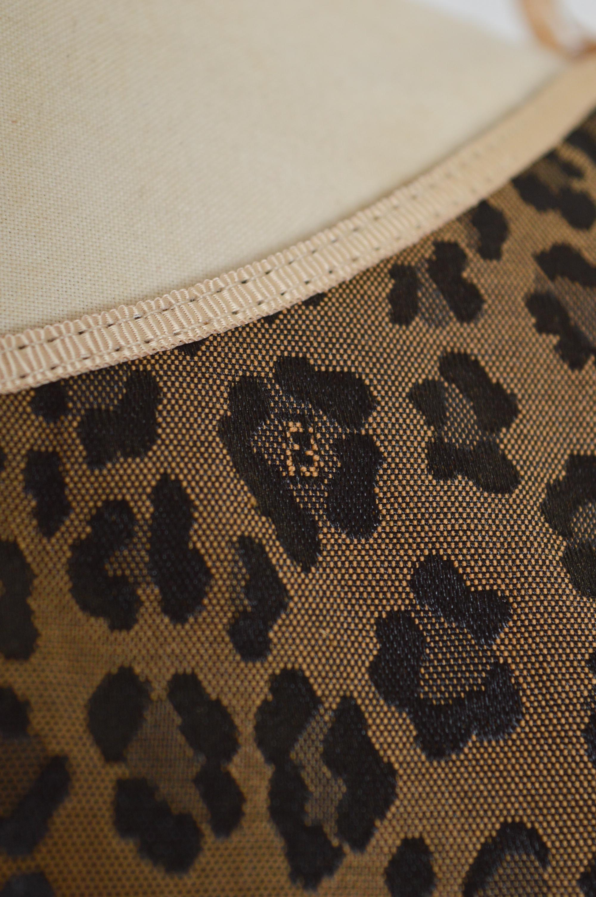 Brown FENDI 1990's Leopard Pattern Zucca Jacquard Corset Tank Top Vest - Bustier