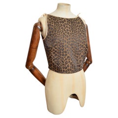 FENDI 1990's Leopard Pattern Zucca Jacquard Corset Tank Top Vest - Bustier