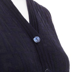 FENDI 1990s Maglia Vintage FF Zucca monogram shell button knit vest top IT40 S