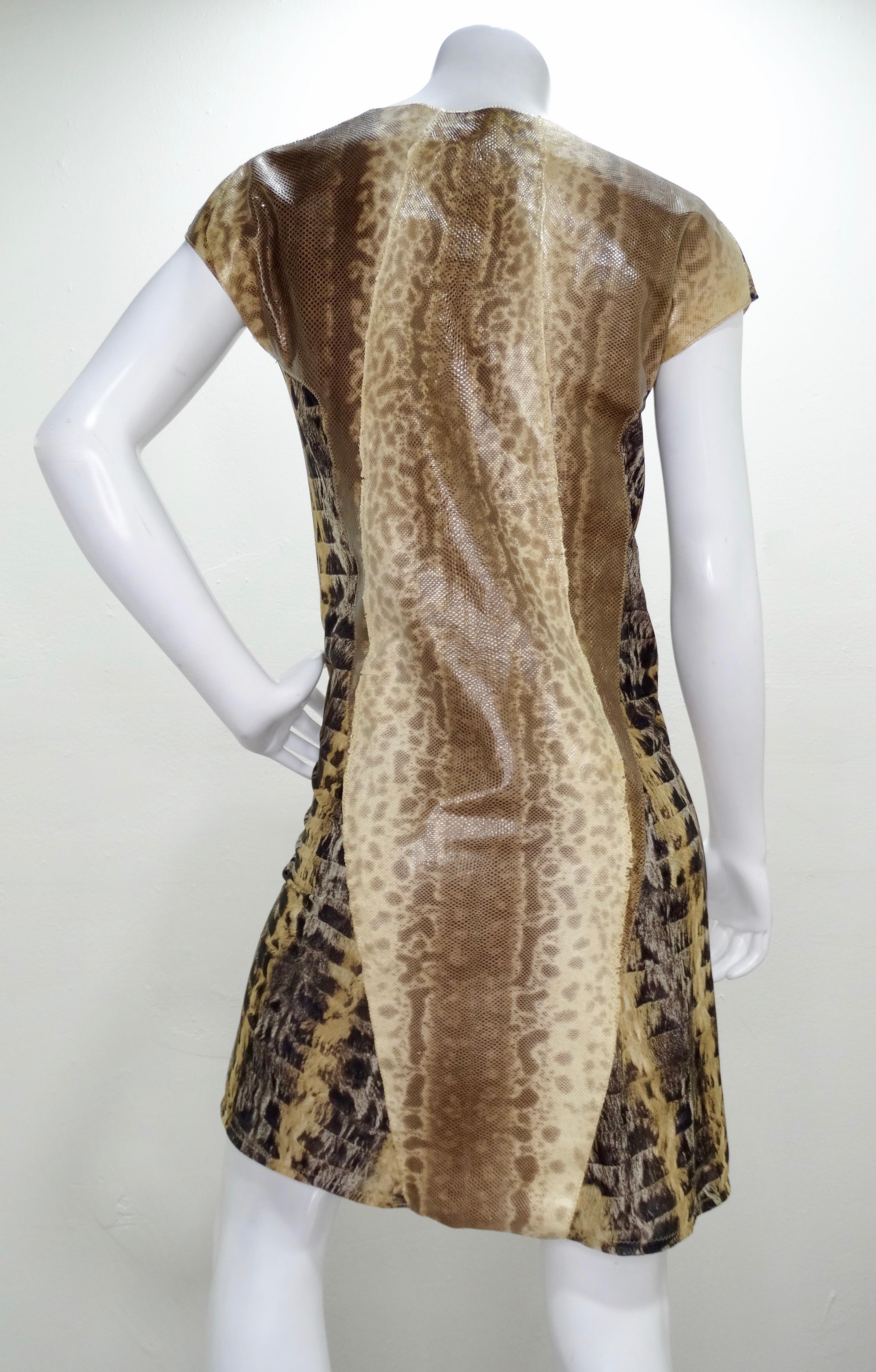 Brown Fendi 1990s Python Mesh Dress  For Sale