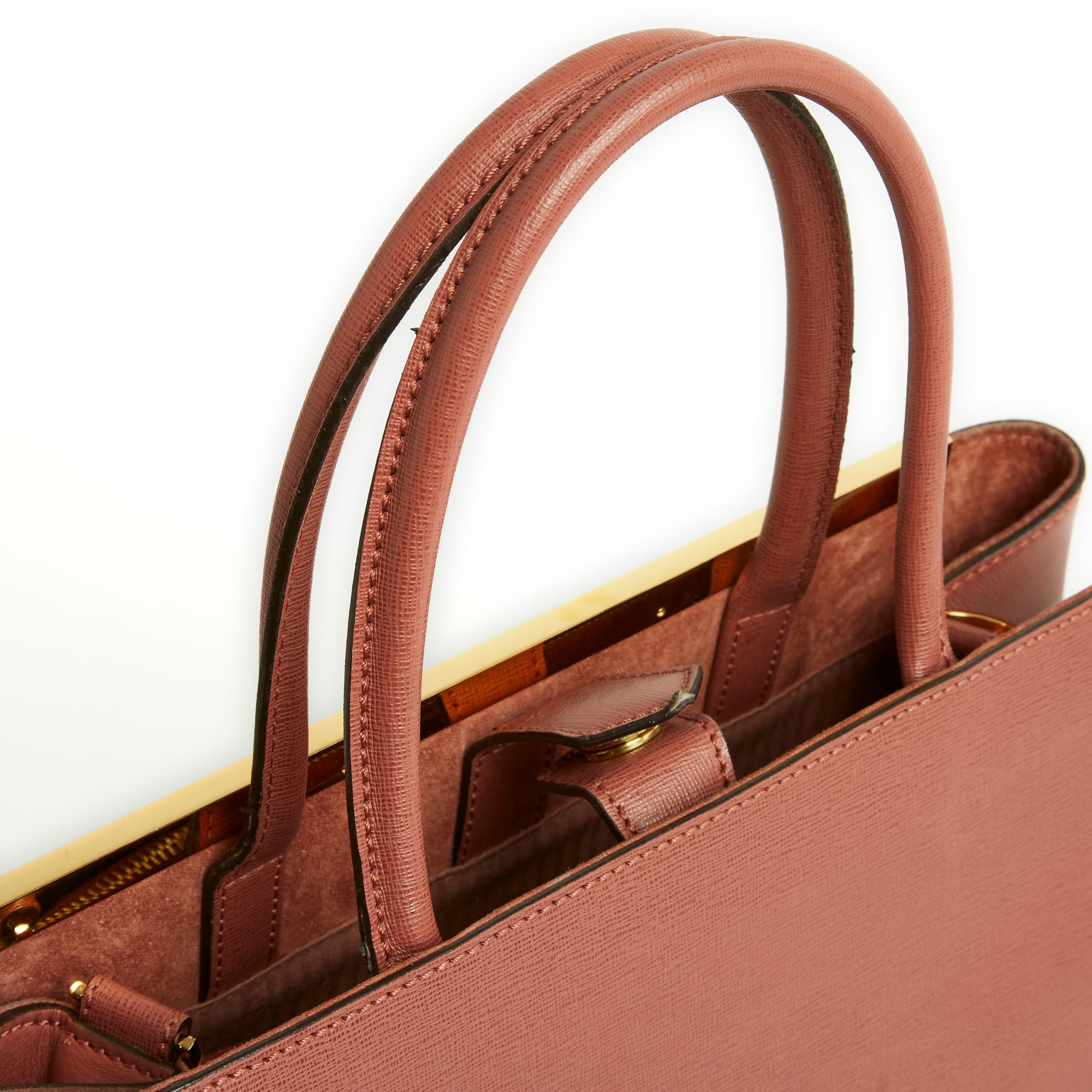 Fendi 2 días Bolsa de cuero rosa Correa Prístina 1