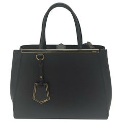 FENDI 2 jours Shoulder bag in Black Leather