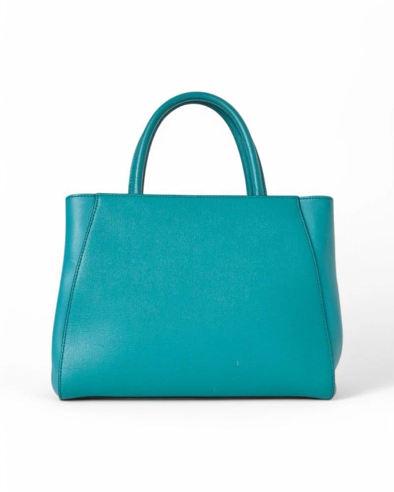 Fendi 2 Jours Small Turquoise In Excellent Condition For Sale In Torre Del Greco, IT