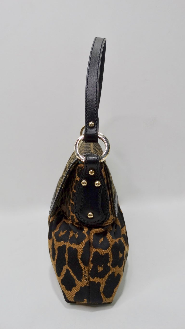 Fendi 2000s Leopard Print Zucca Handbag at 1stDibs