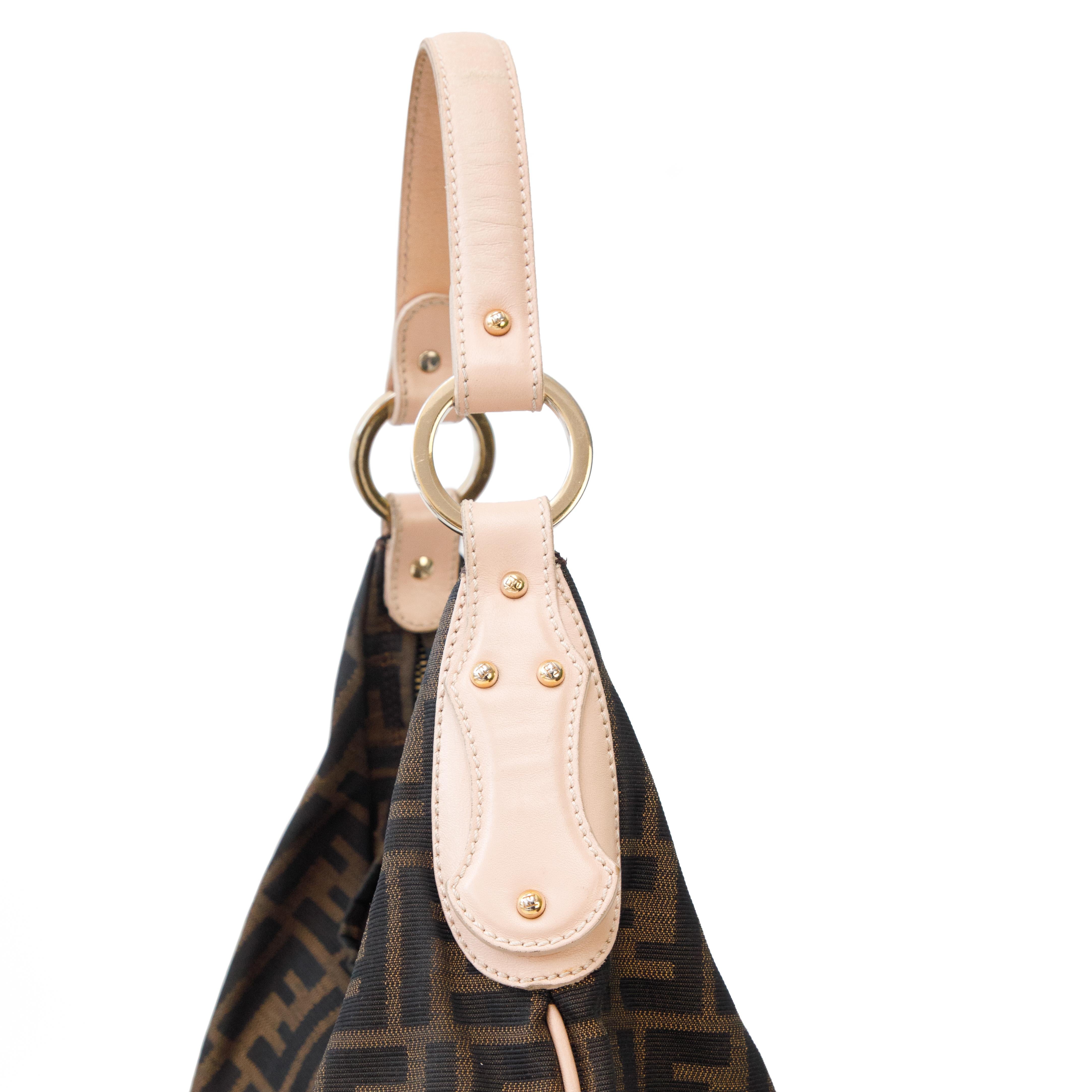 Fendi 2000s Monogram Canvas Hobo Shoulder Bag In Good Condition In London, GB