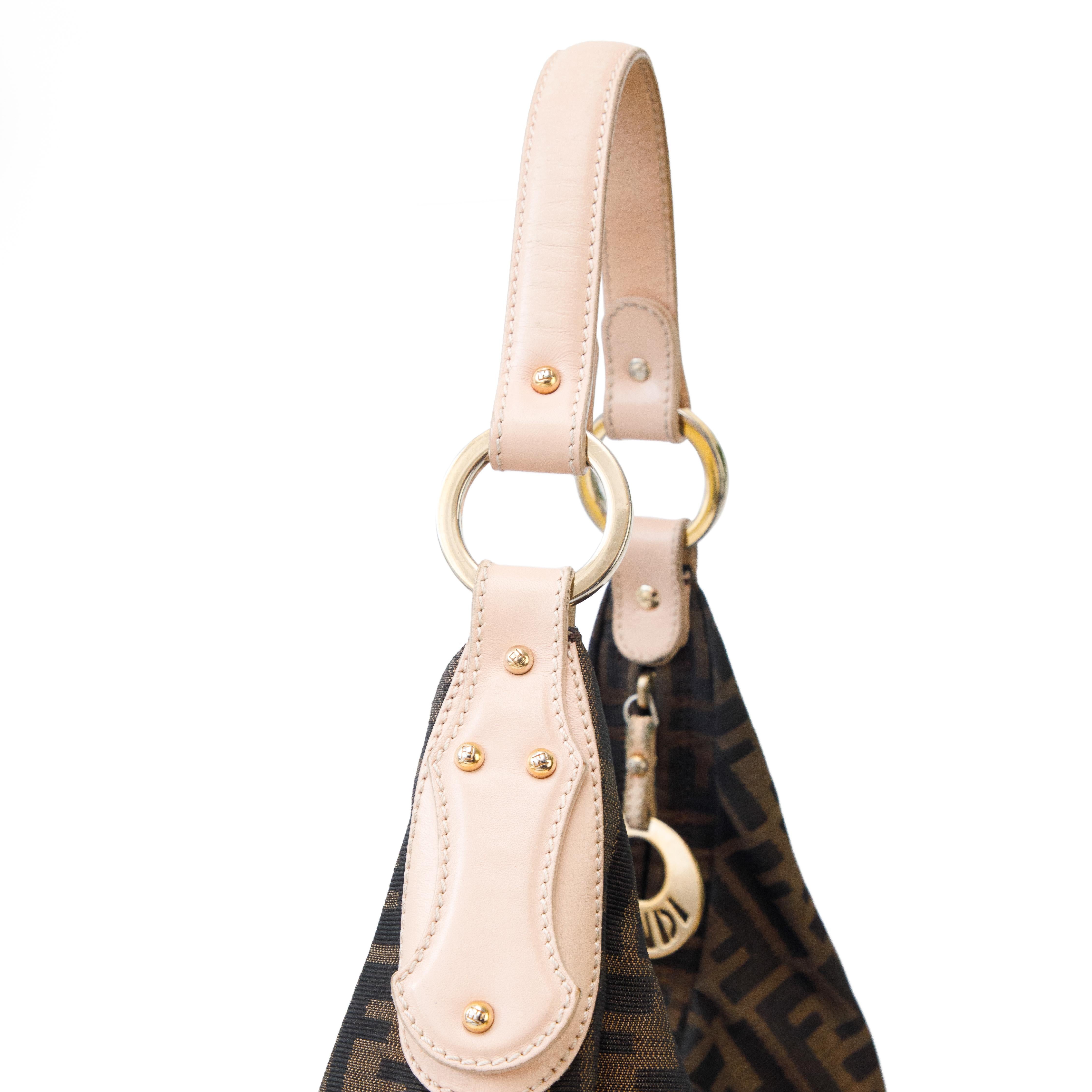 Fendi 2000s Monogram Canvas Hobo Shoulder Bag 1