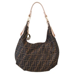 Fendi 2000s Monogram Canvas Hobo Shoulder Bag