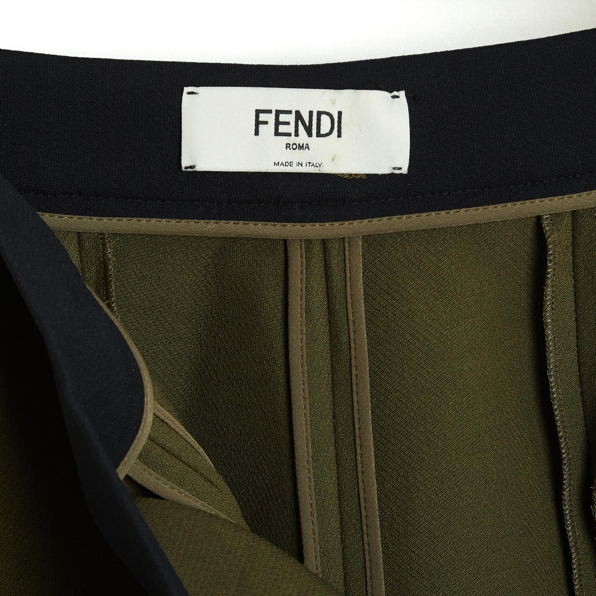 Noir Fendi 2012 Pantalon trompette FR36 Lagerfeld Short Flare Oliver Black Pants US27 en vente