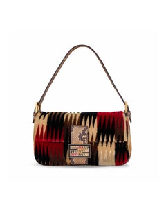 Fendi 2012 Pony Hair Suede Snakeskin Baguette Bag