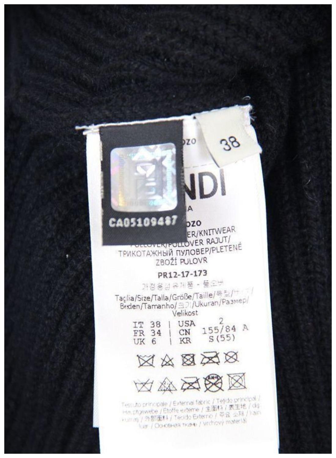 Women's or Men's FENDI 2017  Fur-pompom High-neck Cashmere Sweater In Black For Sale