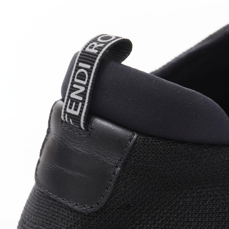 FENDI 2019 black knit neon yellow air sole runner sneaker 7E1234 EU44 UK10 For Sale 5