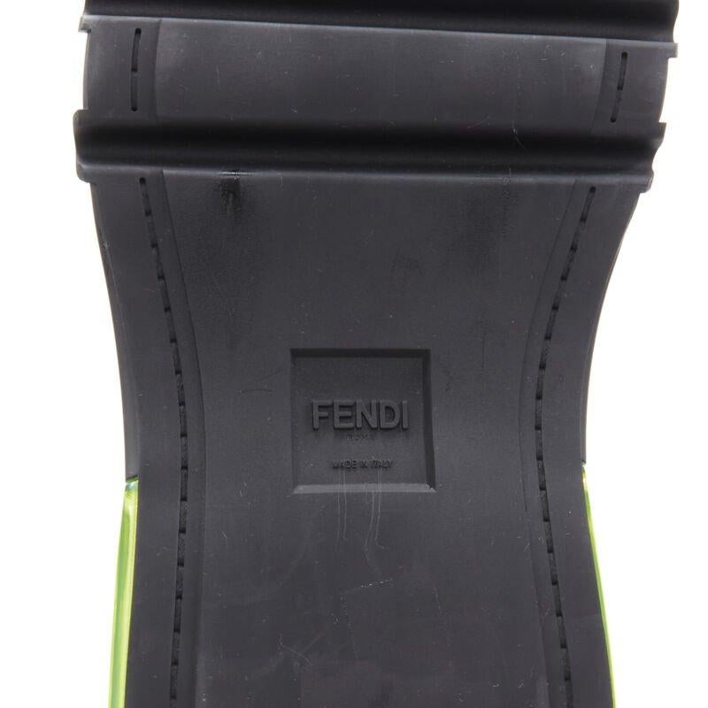 FENDI 2019 black knit neon yellow air sole runner sneaker 7E1234 EU44 UK10 For Sale 7