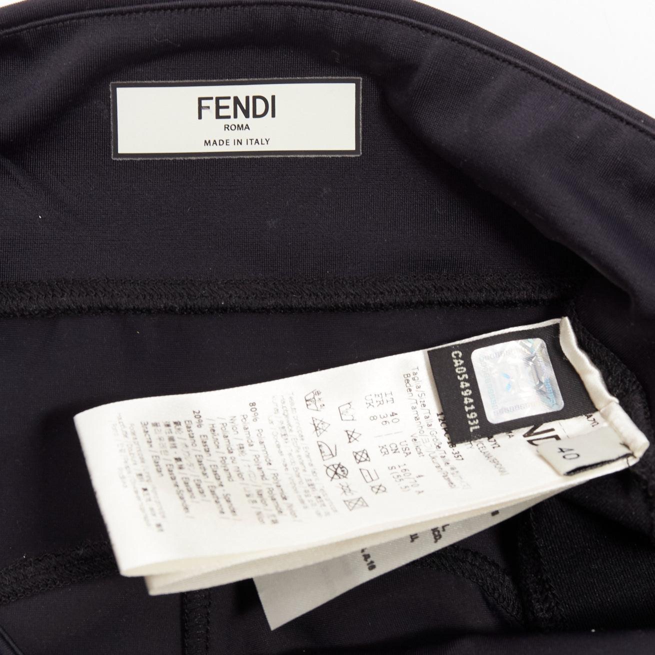 FENDI 2019 FFreedom black neoprene rubber compression biker shorts IT40 S For Sale 4