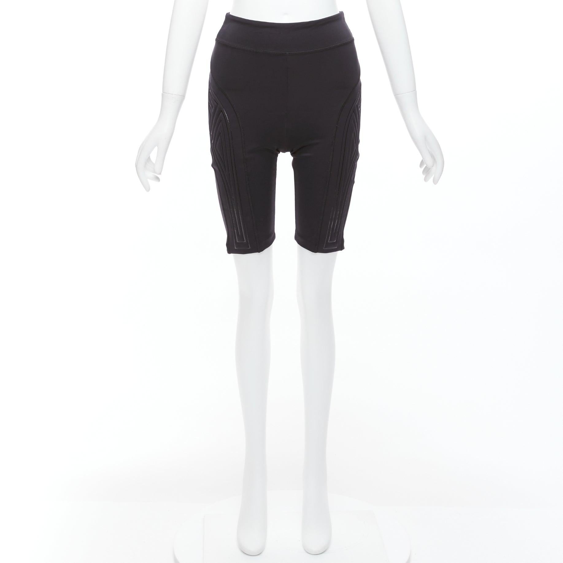 FENDI 2019 FFreedom black neoprene rubber compression biker shorts IT40 S For Sale 5