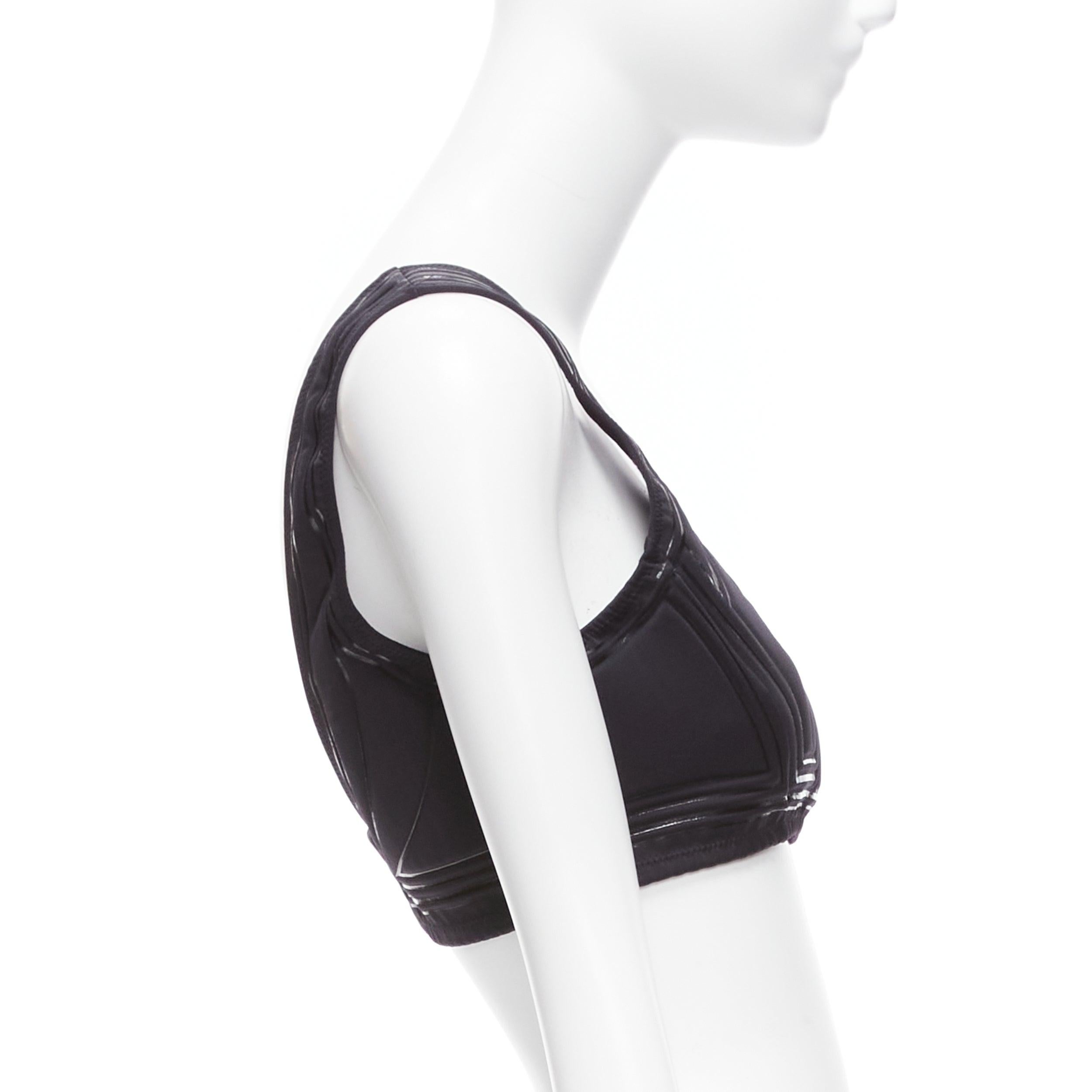 Women's FENDI 2019 FFreedom black neoprene rubber FF logo scoop cropped bra top IT40 S For Sale