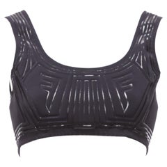 FENDI 2019 FFreedom nero in neoprene con logo FF scoop top reggiseno cropped IT40 S