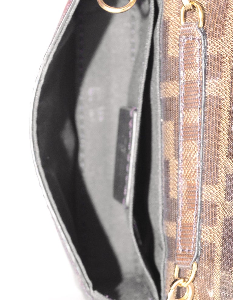 Fendi 2019 Monogram Coated Canvas Nano Baguette Crossbody Bag/Keychain at 1stdibs