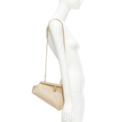 FENDI 2021 First Small nude leather F logo frame crossbody clutch bag
