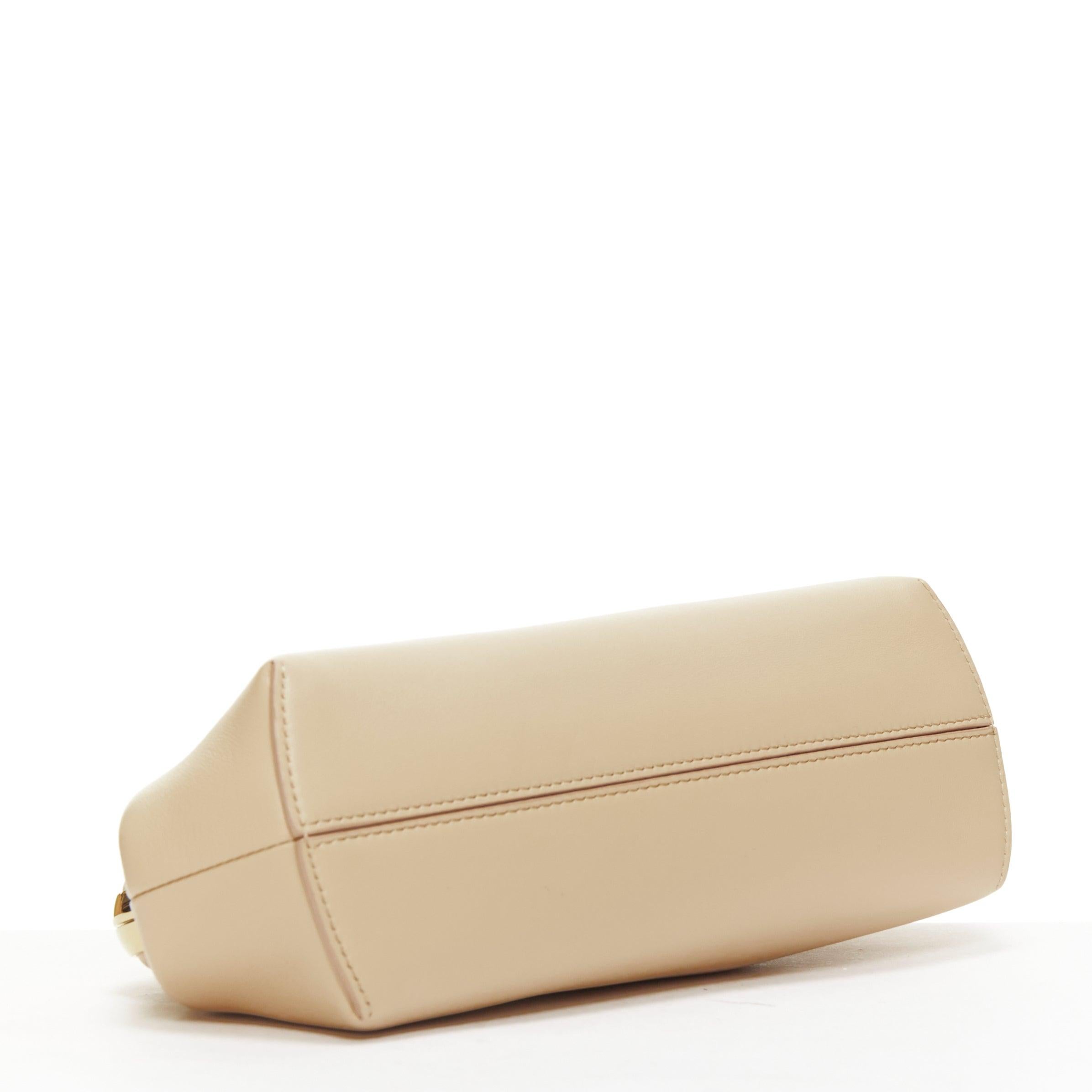FENDI 2021 First Small nude leather F logo frame crossbody clutch bag 1