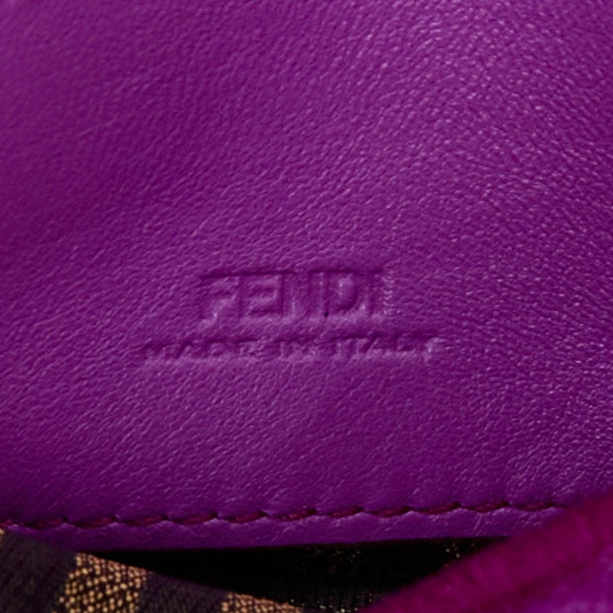 FENDI 2021 Nano Baguette purple shearling FF buckle gold hardware charm bag For Sale 5