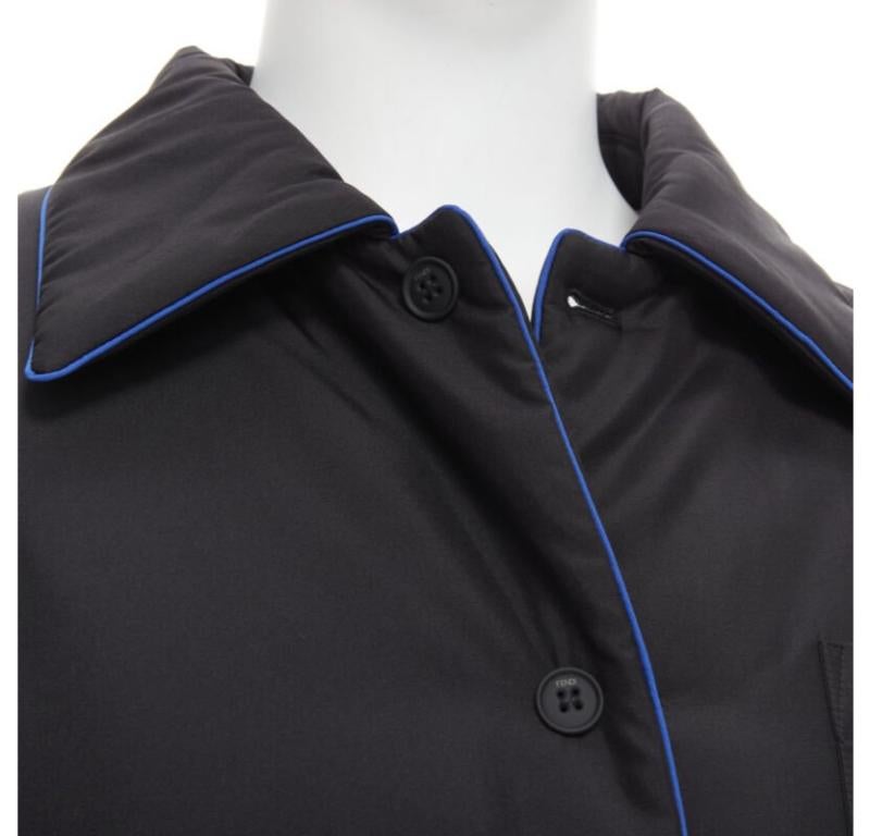 FENDI 2021 Veste réversible 100% soie noire blanche avec logo IT48 M en vente 5
