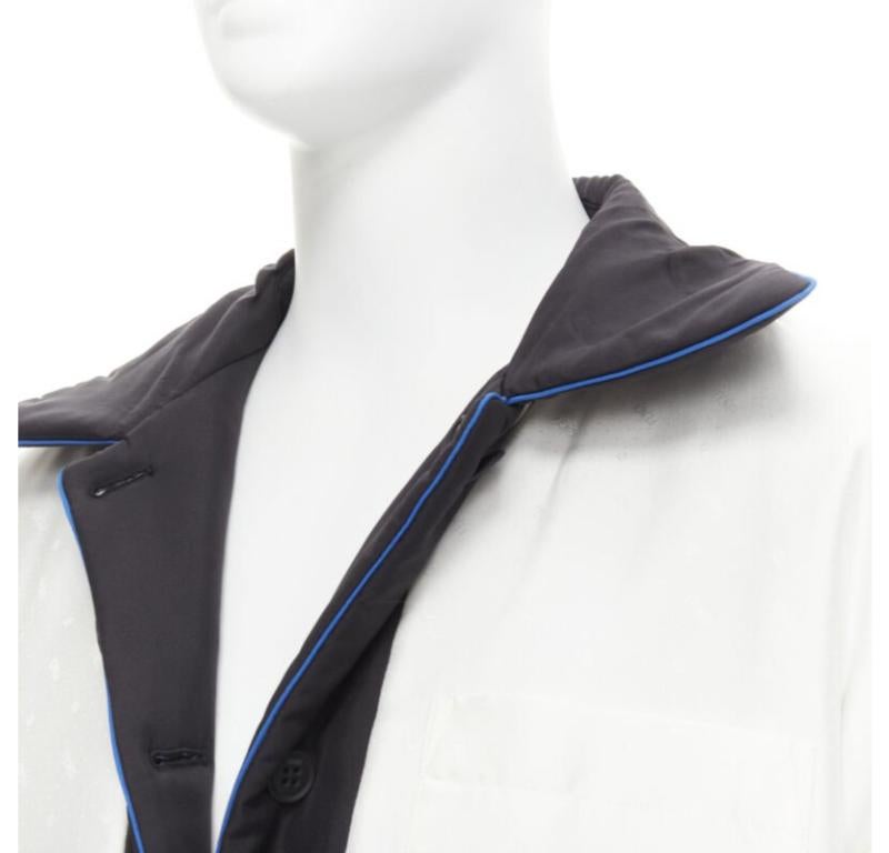 FENDI 2021 Veste réversible 100% soie noire blanche avec logo IT48 M en vente 6