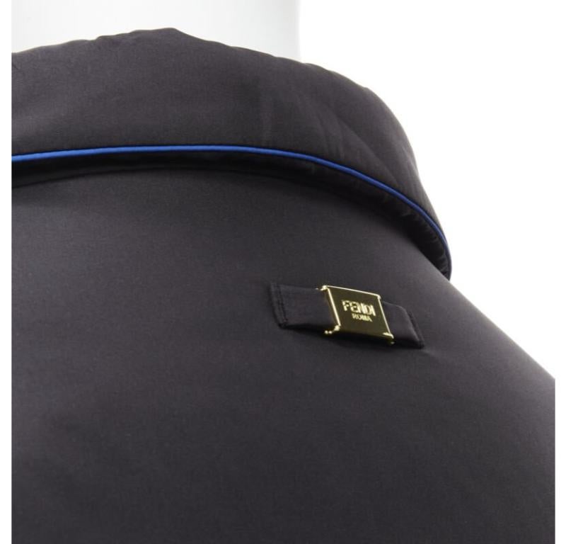 FENDI 2021 Veste réversible 100% soie noire blanche avec logo IT48 M en vente 4