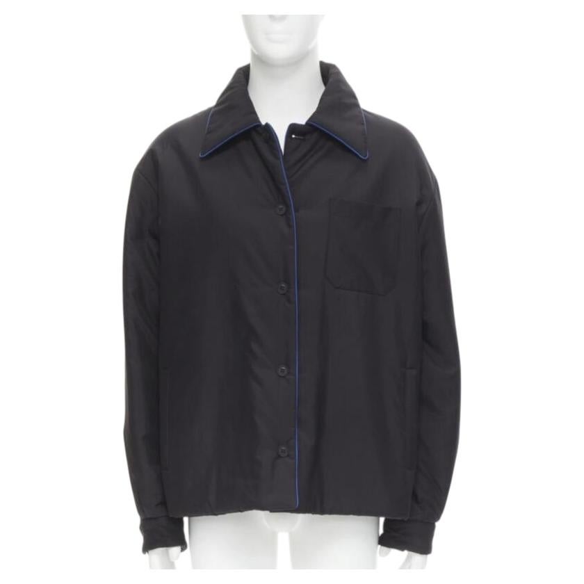 FENDI 2021 Chaqueta reversible 100% seda blanco negro logo acolchada IT48 M en venta