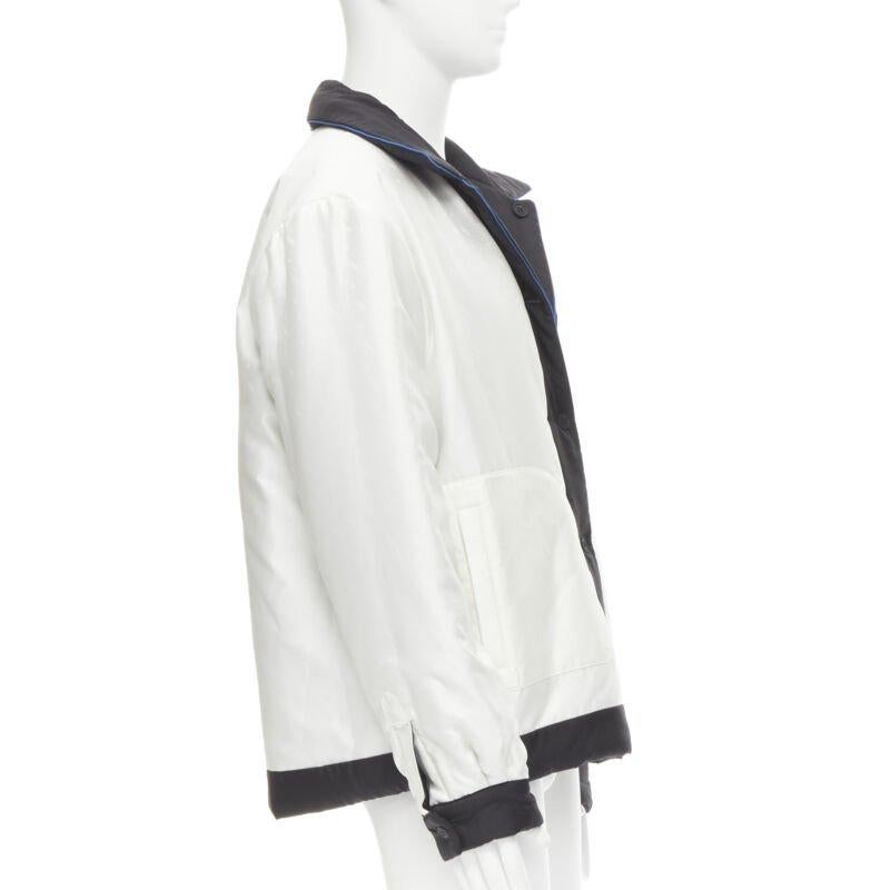 Fendi 2021 Giacca reversibile 100% seta nera bianca con logo pad IT52 XL In condizioni Nuovo in vendita a Hong Kong, NT