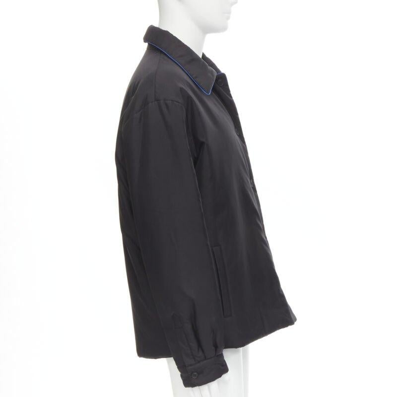Uomo Fendi 2021 Giacca reversibile 100% seta nera bianca con logo pad IT52 XL in vendita