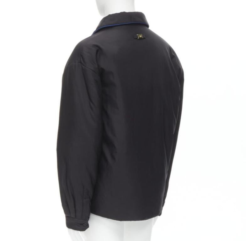 FENDI 2021 Reversible 100% silk black white logo padded jacket IT52 XL 4