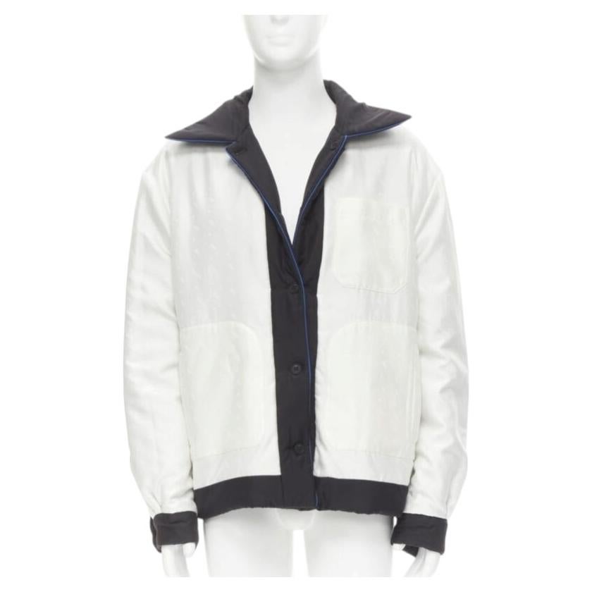 FENDI 2021 Reversible 100% silk black white logo padded jacket IT52 XL