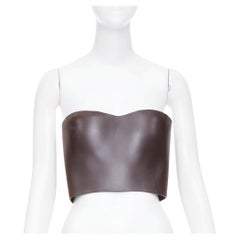 FENDI 2021 Runway molded leather curved sweetheart neckline corset bustier top S