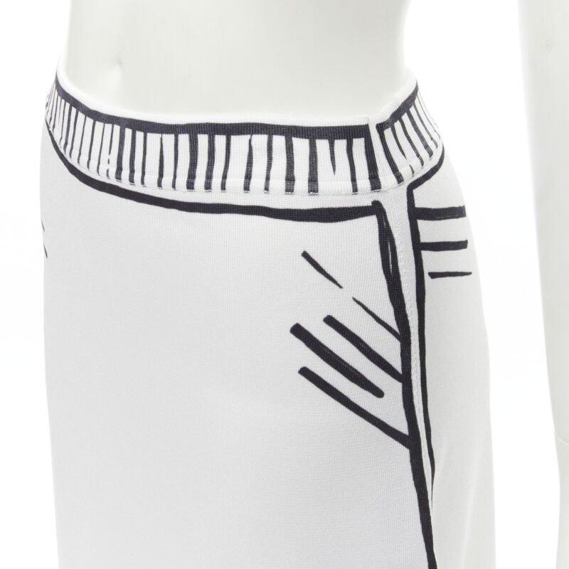 Gray FENDI 2022 Joshua Vides California Sky black white comic marker skirt IT44 M For Sale