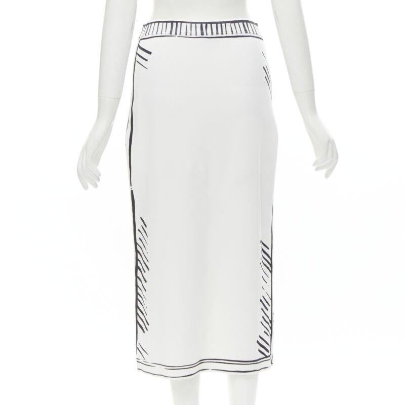 FENDI 2022 Joshua Vides California Sky black white comic marker skirt IT44 M For Sale 1