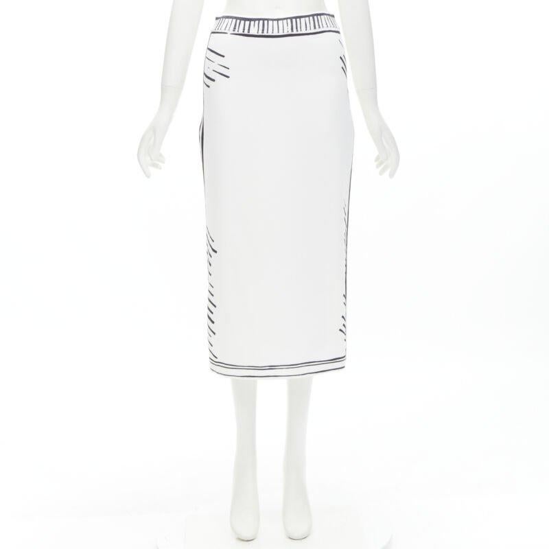 FENDI 2022 Joshua Vides California Sky black white comic marker skirt IT44 M For Sale 4