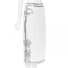 FENDI 2022 Joshua Vides California Sky black white comic marker skirt IT44 M