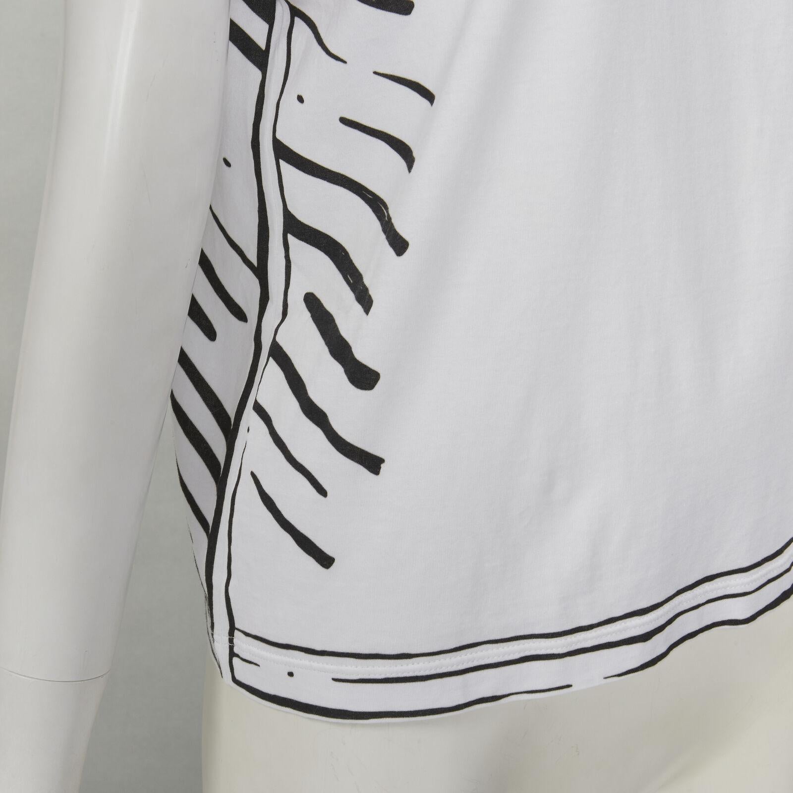 FENDI 2022 Joshua Vides white cotton illustration print logo embroidery tshirt M For Sale 3