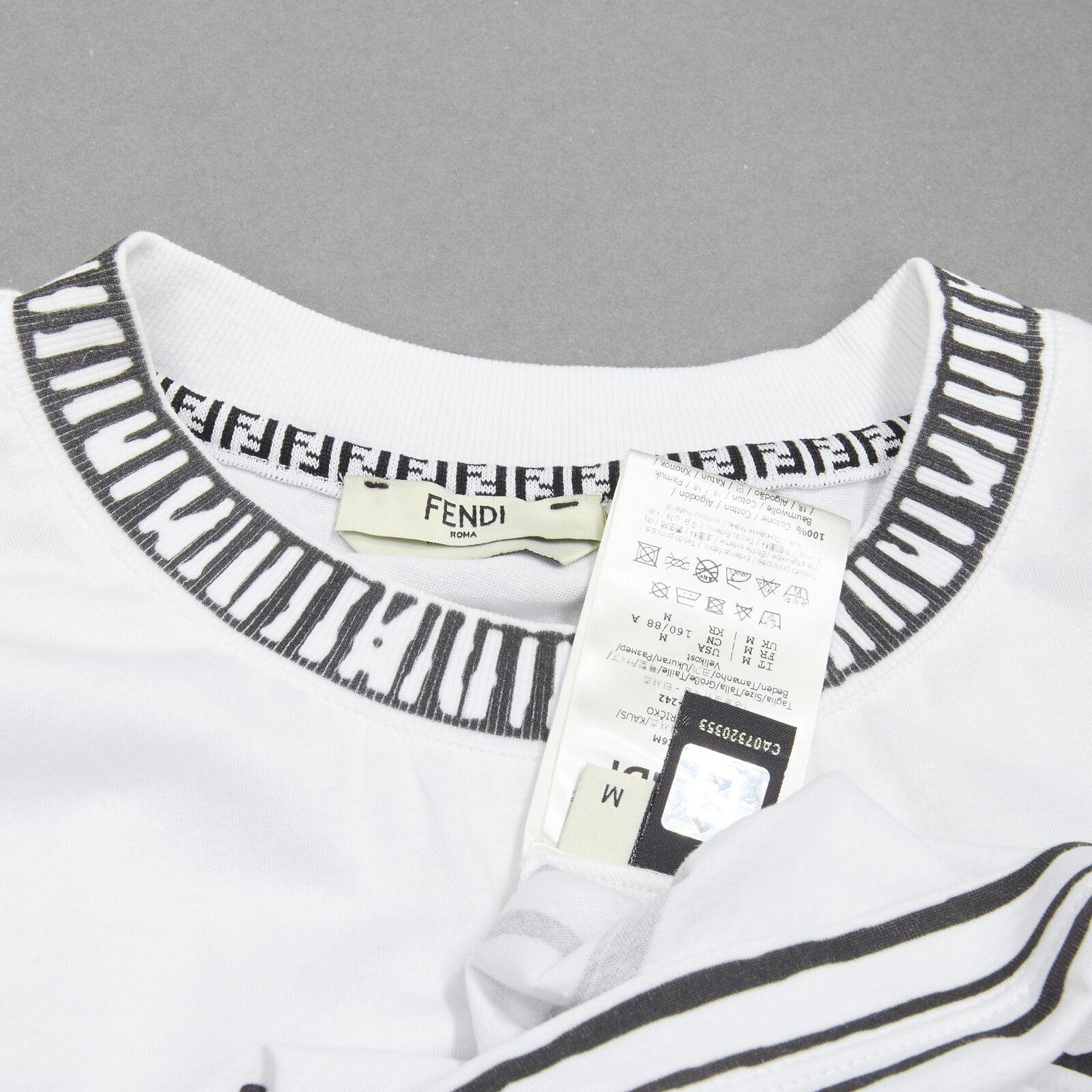 FENDI 2022 Joshua Vides white cotton illustration print logo embroidery tshirt M 4