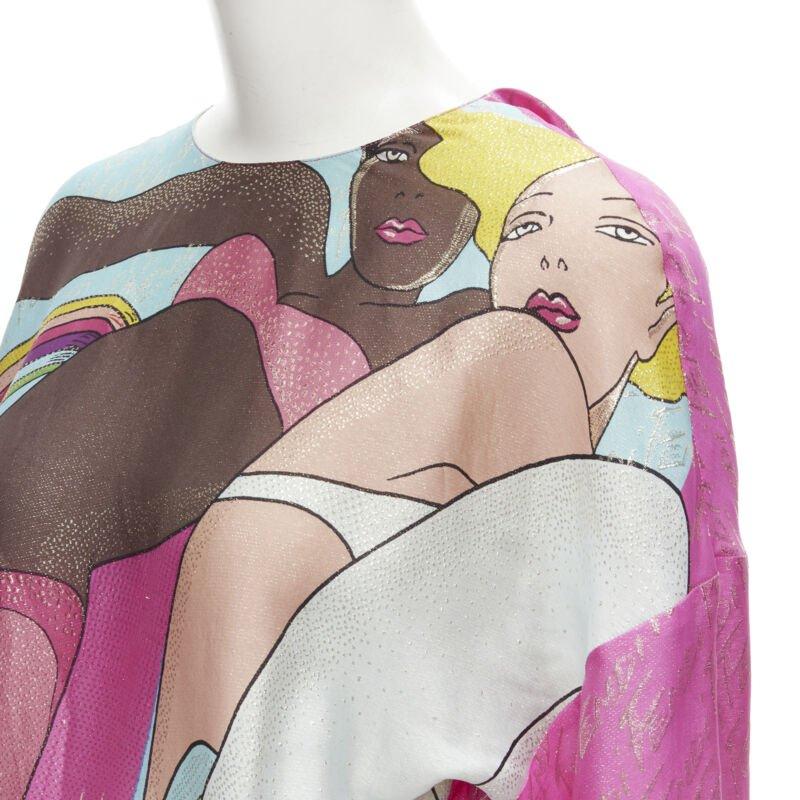FENDI 2022 Runway Antonio Lopez metallic pink logo jacquard dress IT36 XS
Reference: AAWC/A00055
Brand: Fendi
Designer: Kim Jones
Collection: 2022 Spring Summer - Runway
Material: Silk, Blend
Color: Pink, Multicolour
Pattern: Abstract
Lining: 