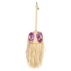 FENDI 2024 Bag Bugs nappa leather purple sequin eye fringe tassel bag charm