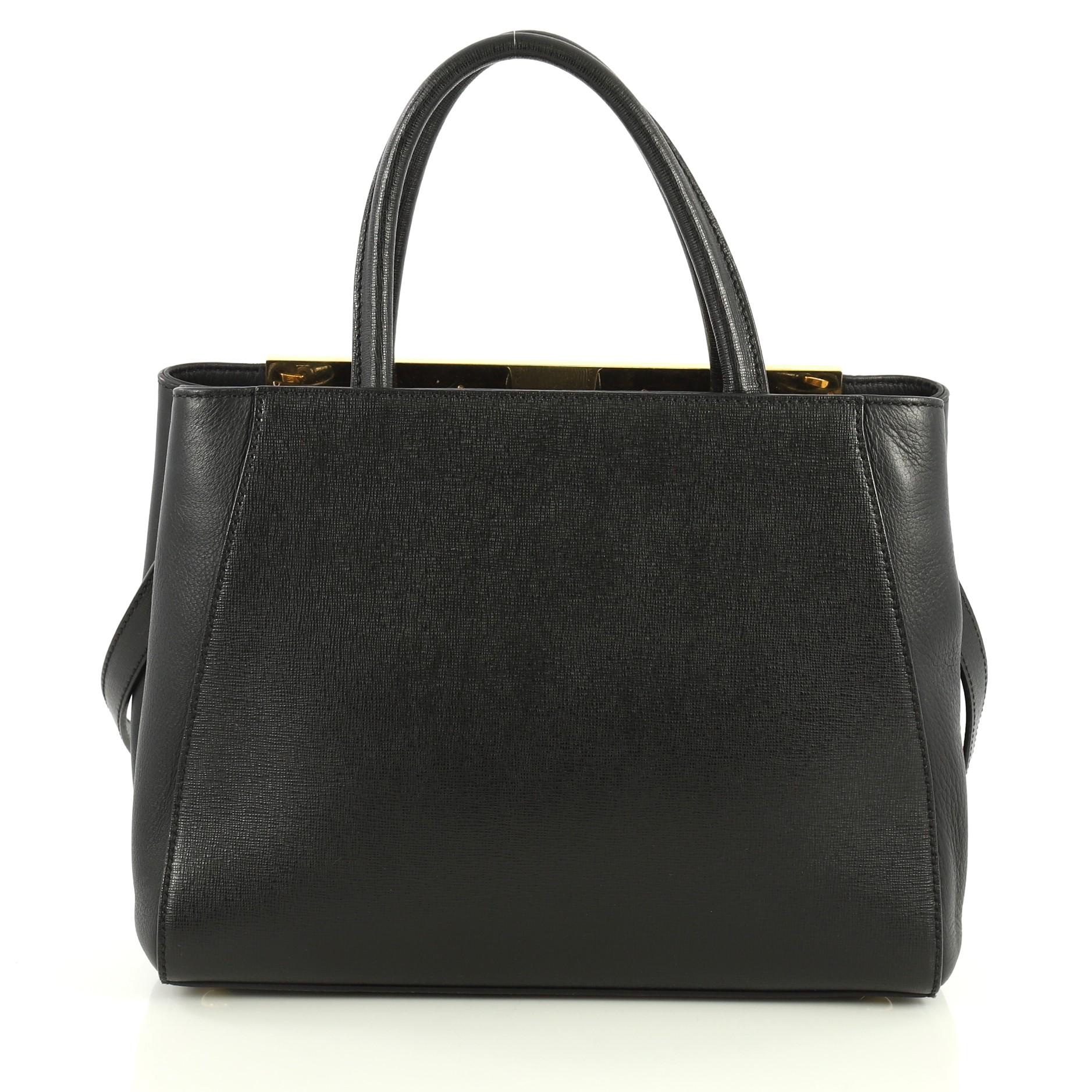 Black Fendi 2Jours Bag Leather Petite