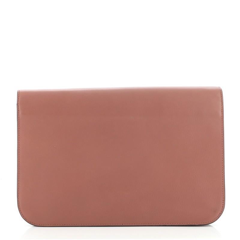 Fendi 2Jours Clutch aus Leder Groß (Braun)