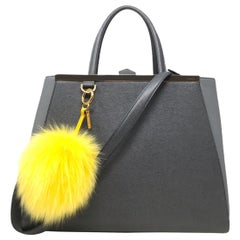 FENDI 2Jours Grey Saffiano Regular Tote bag