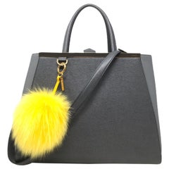 FENDI 2Jours Grey Saffiano Regular Tote bag 