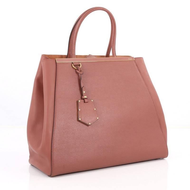 Pink Fendi 2Jours Handbag Leather Large