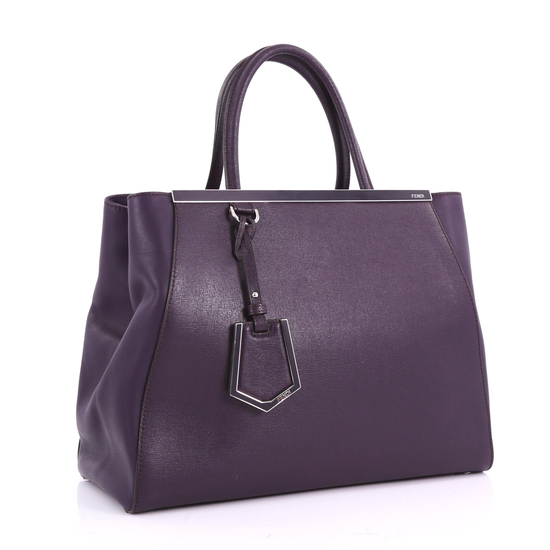 Black Fendi 2Jours Handbag Leather Large