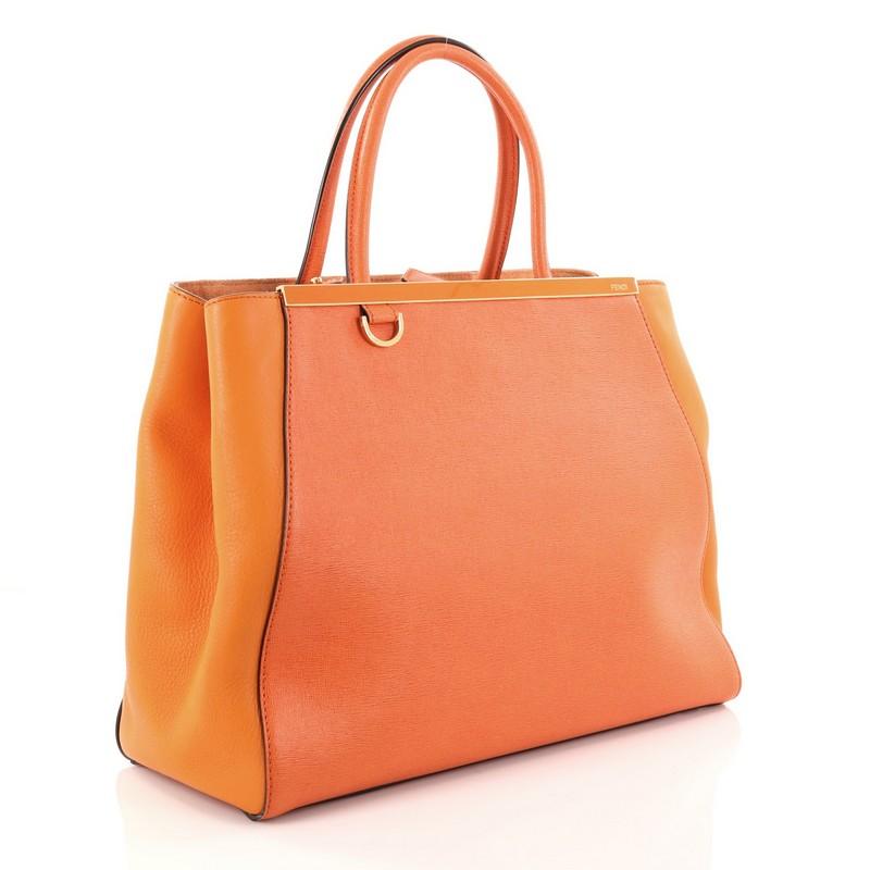 Fendi 2Jours Handbag Leather Medium (Orange)