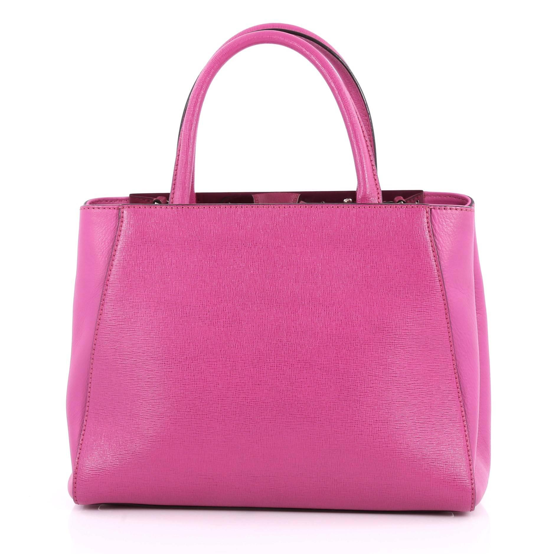 Pink Fendi 2Jours Handbag Leather Petite