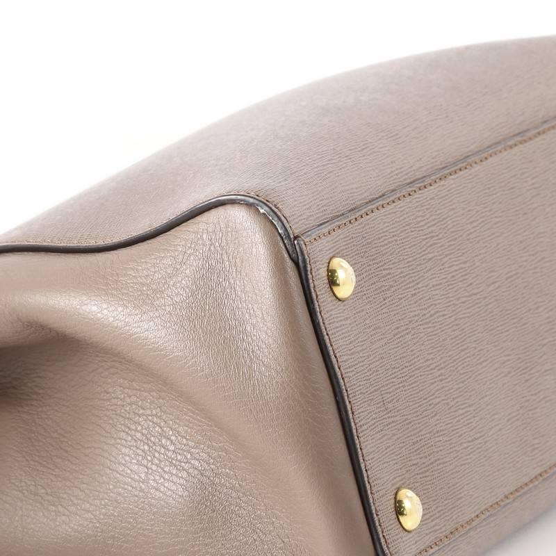 Brown Fendi 2Jours Handbag Leather Petite